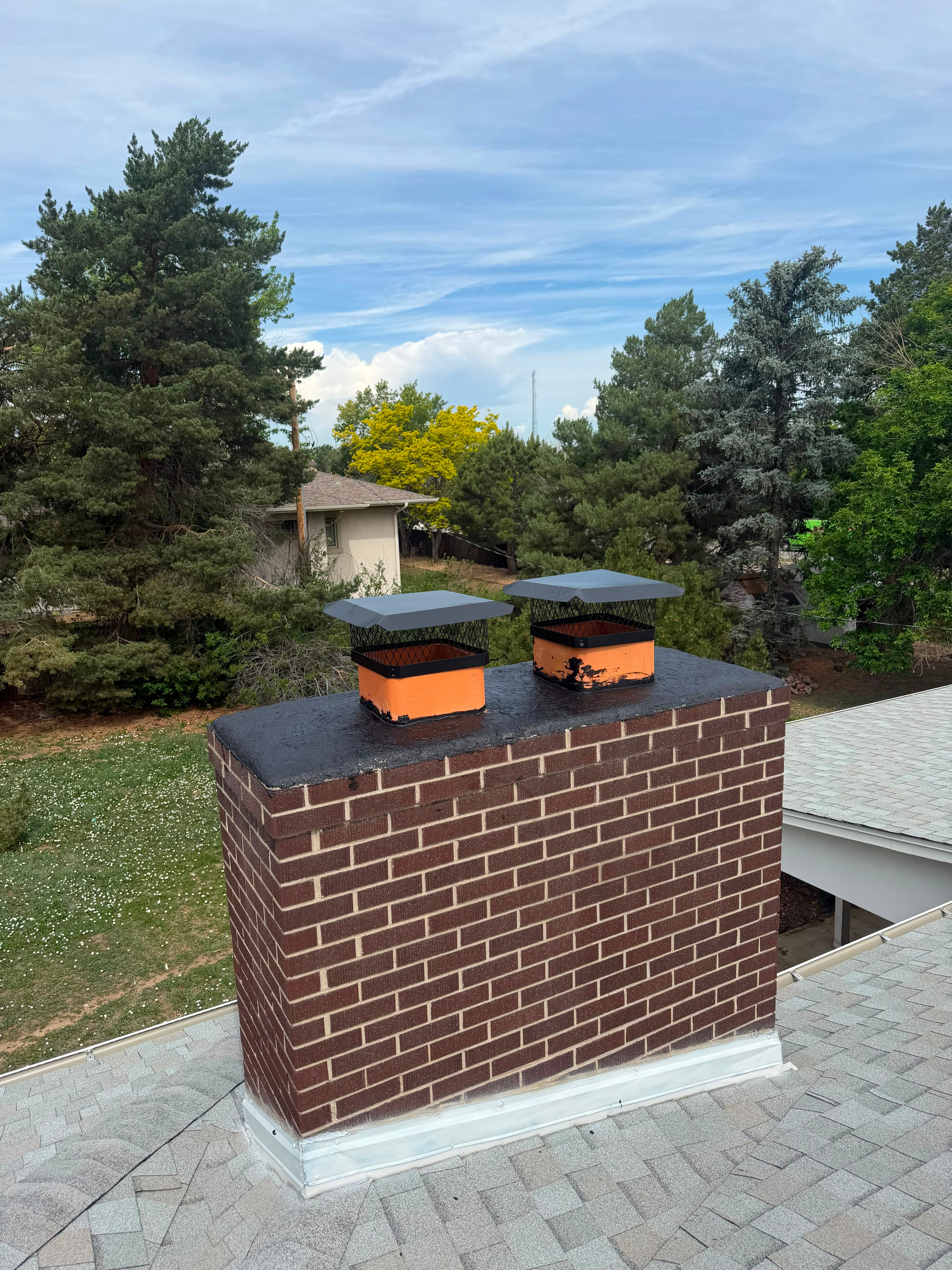 Same chimney after cleaning and repair